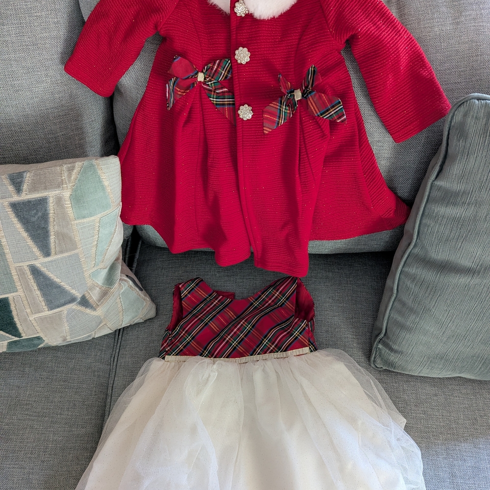 Red and White Plaid Baby Dress Set